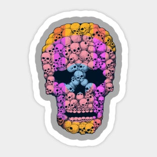 Colourful Skull of Skulls Sticker